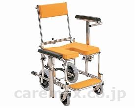 【※法人・施設限定・送料別途】入浴・シャワー用車いす標準/KS3イエロ－(cm-207729)【販売単位:1】
