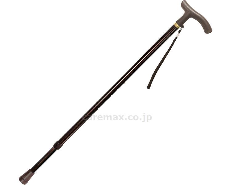 【※法人・施設限定・送料別途】アルミ製軽量ステッキ伸縮小型グリップ/45-1ブラウン(cm-209143)【販売単位:1】