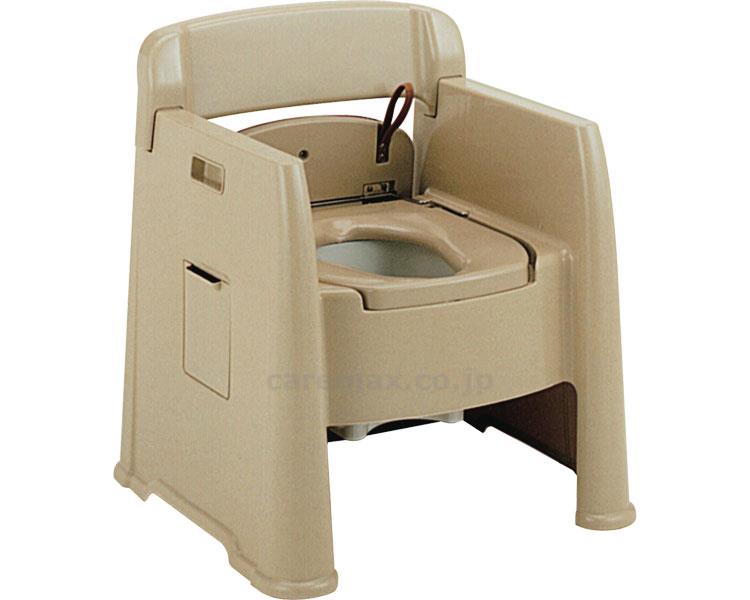 【※法人・施設限定・送料別途】背付ポータブルトイレ楽立AD/533-155(cm-210354)【販売単位:1】