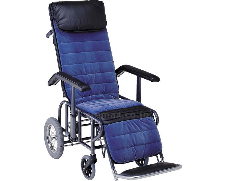 【※法人・施設限定・送料別途】フルリクライニング車いす介助用（手動背足連動）1型/ビニールレザー(cm-225293)【販売単位:1】