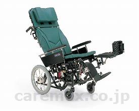【※法人・施設限定・送料別途】リクライニング車いすエレベーティング＆スイングイン・アウト式標準仕様KX16-42EL/No.47（本革調緑）(cm-249946)【販売単位:1】