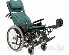 【※法人・施設限定・送料別途】リクライニング車いすエレベーティング＆スイングイン・アウト式標準仕様KX22-42EL/No.47（本革調緑）(cm-249950)【販売単位:1】