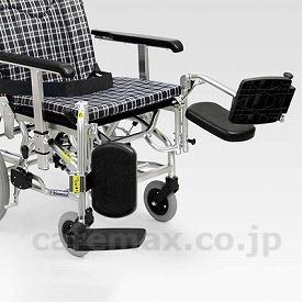 【※法人・施設限定・送料別途】リクライニング車いすエレベーティング＆スイングアウト式標準仕様KXL16-42EL/A13（濃紺チェック）(cm-250785)【販売単位:1】
