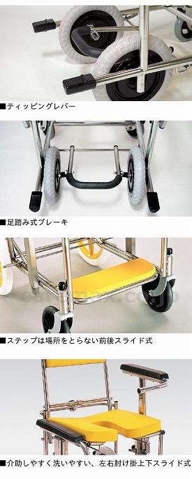 【※法人・施設限定・送料別途】入浴･シャワー用車いす/KS2クリなしシート仕様レッド(cm-255602)【販売単位:1】