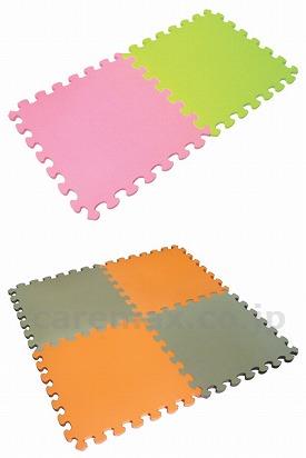 ソフトマット単色4枚組防炎加工/60×60×1.6cmメロン(cm-272294)【販売単位:1】