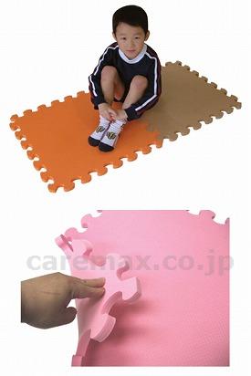 ソフトマット単色4枚組防炎加工/60×60×1.6cmメロン(cm-272294)【販売単位:1】