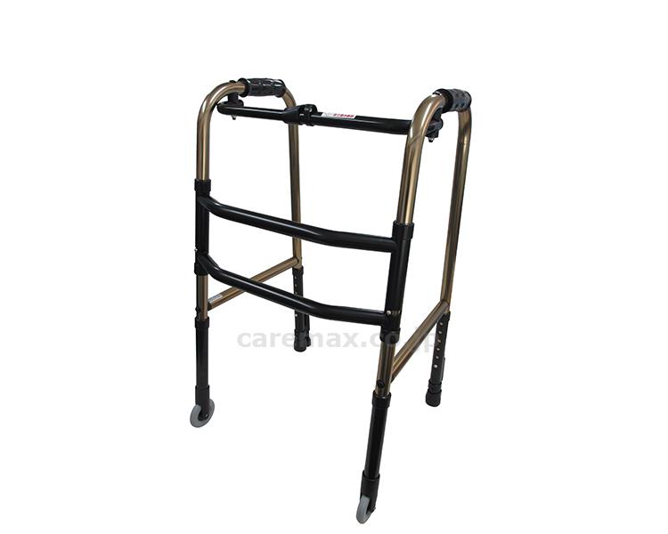 【※法人・施設限定・送料別途】Rキャスター付コンパクト歩行器/C2021CRブロンズ(cm-274159)【販売単位:1】