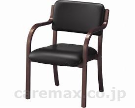木製肘付チェアブラウン/OL-730Pブラック(cm-284333)【販売単位:1】