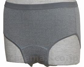 婦人失禁アウトゴムフィットショーツ/W657L杢グレー(cm-288058)【販売単位:1】