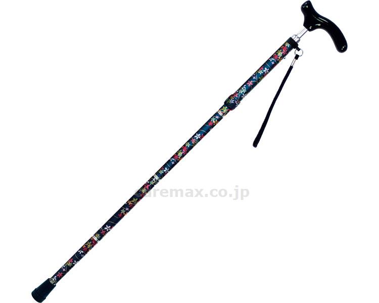 【※法人・施設限定・送料別途】折りたたみSP細型ネックステッキ/53-FD4花柄紺(cm-293843)【販売単位:1】