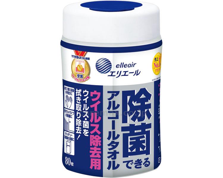 【※法人・施設限定・送料別途】エリエール除菌できるアルコールタオル/733114→733487本体80枚入(cm-293922)【販売単位:12】