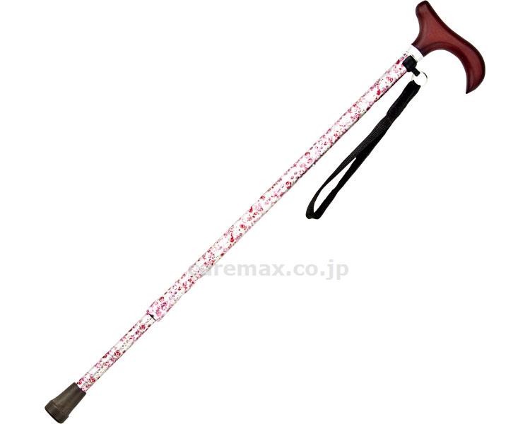 【※法人・施設限定・送料別途】(W1886)充実ステッキ伸縮/AS-10WF白花柄(cm-308729)【販売単位:1】