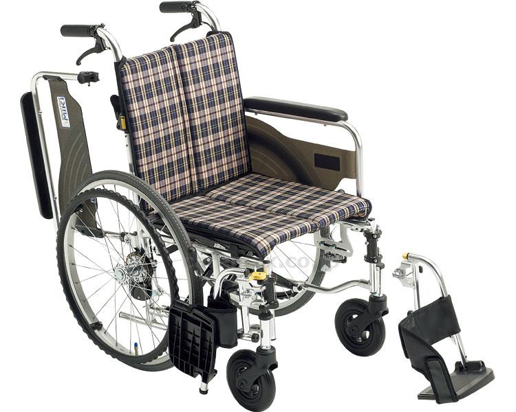 【※法人・施設限定・送料別途】アルミ自走車いすSKT-4Loオプションシート仕様/座幅40cmP-08/09（ブルー）(cm-310755)【販売単位:1】