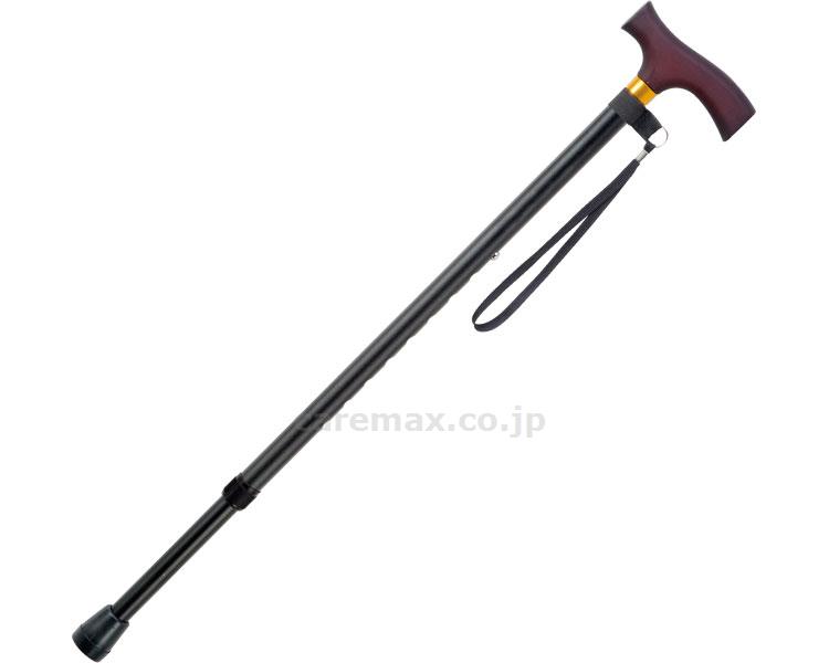 【※法人・施設限定・送料別途】(W2125)エコノミーステッキ（伸縮・太身）/OT-104ブラック(cm-314388)【販売単位:1】