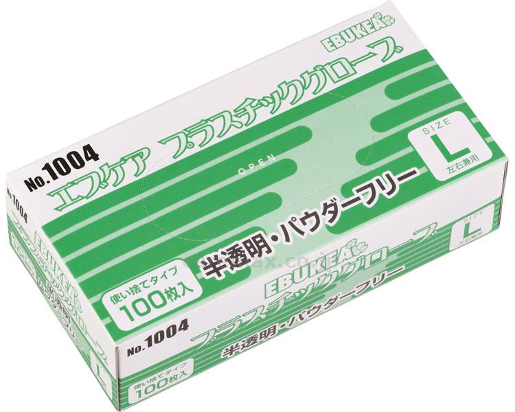 エブケアプラスチックグローブPF箱入/1004100枚L(cm-316150)【販売単位:30】