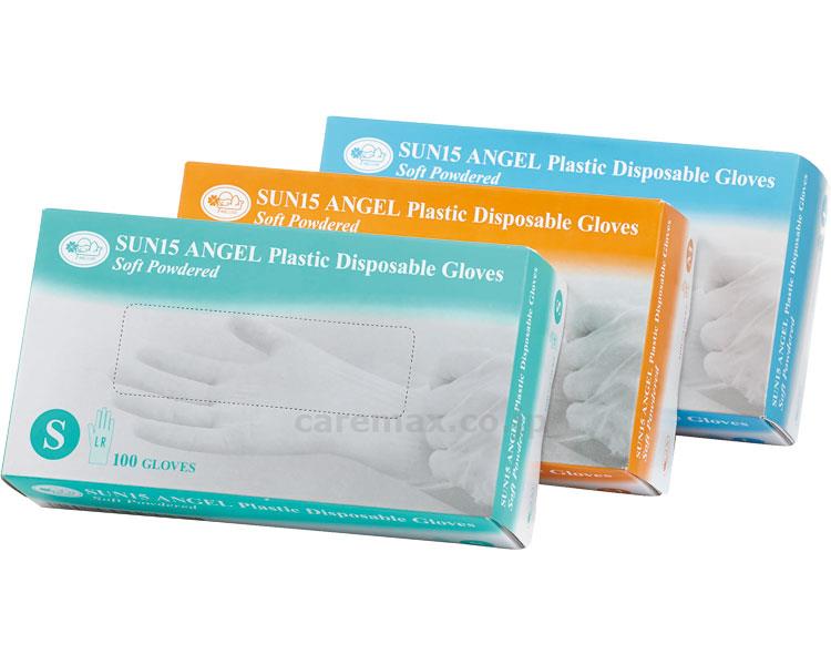 プラスチックグローブソフトクリア粉付/SUN15100枚L(cm-316342)【販売単位:20】