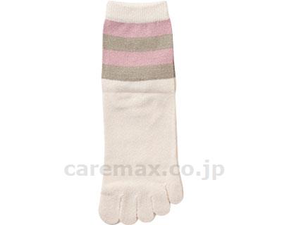 婦人シルク5本指ソックスボーダー柄/3290キナリ(cm-320218)【販売単位:1】