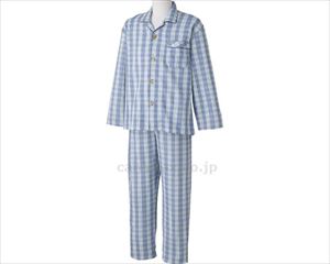 ワンタッチテープ+腰開きキルトパジャマ / 38828-02　L　ブルー(cm-413790)【販売単位:1】