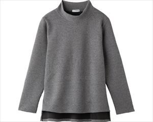 ジャカード後ろ長めTシャツ / 98730-31　M～L　グレー(cm-470073)【販売単位:1】