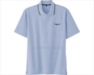 カノコハーフジップ半袖ポロシャツ / 820234-13 LL サックス(cm-481558)【販売単位:1】