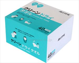 【※法人・施設限定・送料別途】清拭用不織布タオル クリーンドライタオルBOX / ホワイト 34×30cm 40枚入(cm-484447)【販売単位:30】