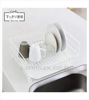 【※法人・施設限定・送料別途】ファビエ 水切りラック（2WAYトレー付） / ホワイト(cm-485691)【販売単位:6】