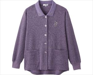 斜め釦ホールポロカーディ / 820301-34　S　パープル(cm-488789)【販売単位:1】