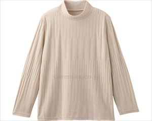 あったか変形リブTシャツ / 820348-03　LL　ベージュ(cm-488990)【販売単位:1】