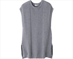 もちもち丸洗いロングベスト / 820381-11　M～L　グレー(cm-489164)【販売単位:1】