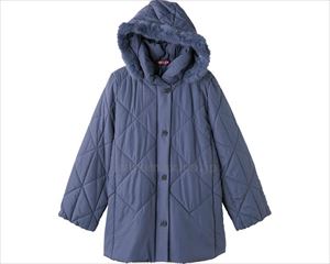 中綿衿ラビットファーコート / 820402-22　L　パープルブルー(cm-489300)【販売単位:1】
