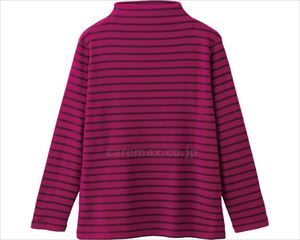 あったかボーダー柄Tシャツ / 820452-21　M　ワイン(cm-489539)【販売単位:1】