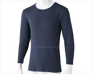 裏起毛長袖丸首シャツ / 800098-06　4L　ネイビー(cm-490913)【販売単位:1】