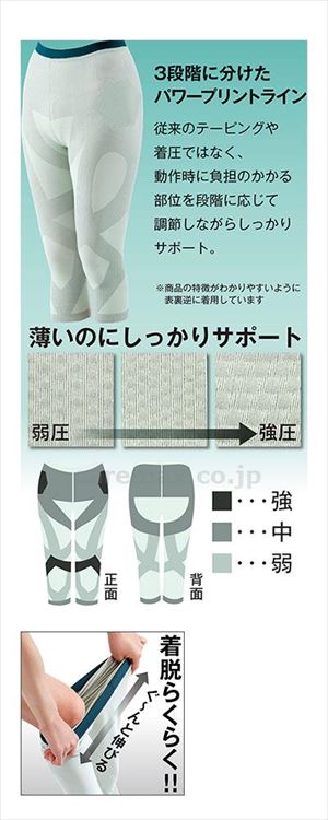 【※取り寄せ・送料別途】お医者さんのサポートスパッツ　ピタ肌 / AP-438526　M～L　ミントグレー(cm-491896)【販売単位:1】