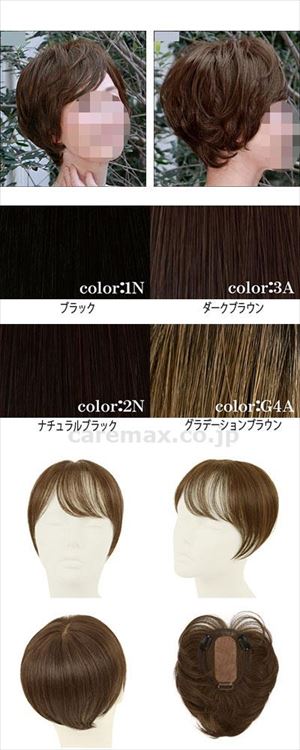 プレミアム白髪かくしウィッグ ナチュラルショートタイプ / ST-009-1N ブラック(cm-493260)【販売単位:1】
