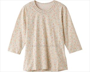 7分袖背中ゆったり着心地Tシャツ / 820673-02 L オレンジ(cm-495015)【販売単位:1】