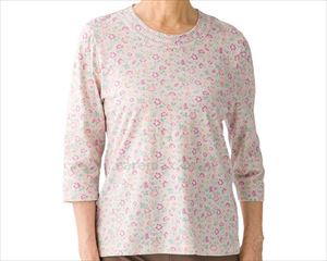 7分袖背中ゆったり着心地Tシャツ / 820673-11 M ピンク(cm-495016)【販売単位:1】
