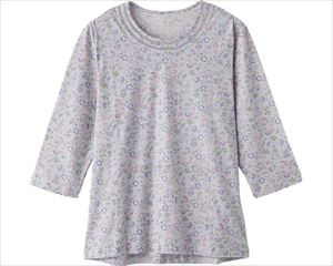 7分袖背中ゆったり着心地Tシャツ / 820673-21 M パープル(cm-495018)【販売単位:1】