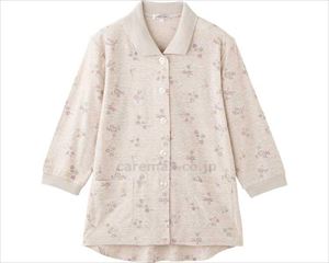 7分袖ワンタッチテープポロカーディ / 820619-03 LL ベージュ(cm-495037)【販売単位:1】