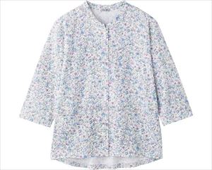 7分袖前開きTシャツ / 820624-14 S ブルー(cm-495117)【販売単位:1】