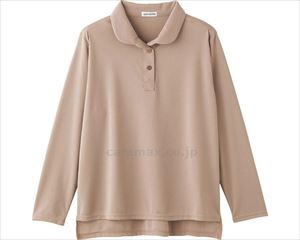 長袖後ろ長め衿付Tシャツ / 820691-21 M～L モカ(cm-495277)【販売単位:1】