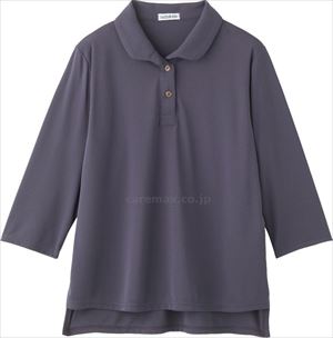7分袖後ろ長め衿付Tシャツ / 820883-41 M～L ダークパープル(cm-495285)【販売単位:1】