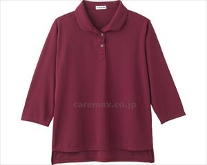 7分袖後ろ長め衿付Tシャツ / 820883-51 M～L ワイン(cm-495286)【販売単位:1】