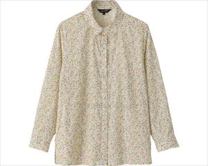 シャツ衿花柄ブラウス / 820693-02 L ピンク(cm-495297)【販売単位:1】