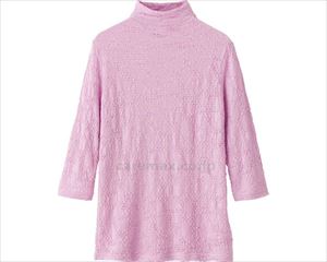 7分袖シャーリングTシャツ / 820728-12 L ピンク(cm-495569)【販売単位:1】