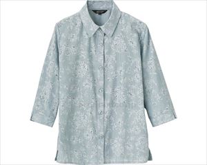 7分袖オパールブラウス / 820773-22 L グリーン(cm-495847)【販売単位:1】