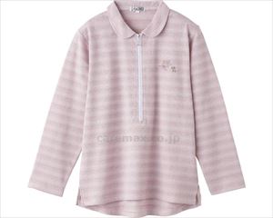 ロングファスナーポロシャツ / 820621-11 M～L ローズ(cm-495958)【販売単位:1】