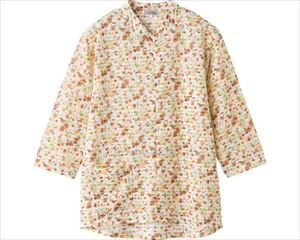 7分袖ロングファスナーTシャツ / 820622-01 M～L カラシ(cm-495984)【販売単位:1】