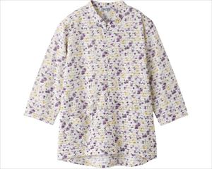 7分袖ロングファスナーTシャツ / 820622-24 S 濃パープル(cm-495989)【販売単位:1】