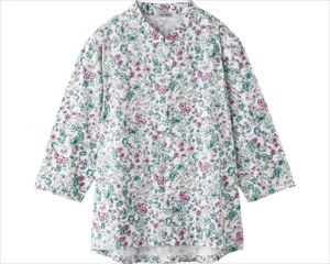 7分袖ロングファスナーTシャツ / 820623-11 M～L グリーン(cm-496004)【販売単位:1】