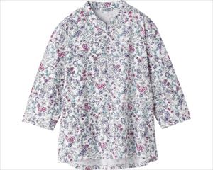 7分袖ロングファスナーTシャツ / 820623-21 M～L パープル(cm-496006)【販売単位:1】